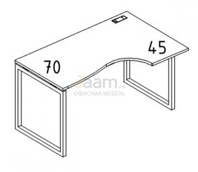 Мебель для персонала Стол эргономичный правый "Классика" на металлокаркасе QUATTRO Б4 046 БП