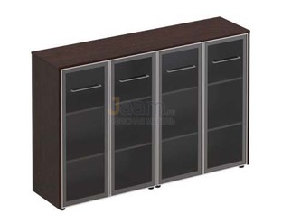 Кабинет руководителя Офисный шкаф для док-ов с стекл. дверьми стенка