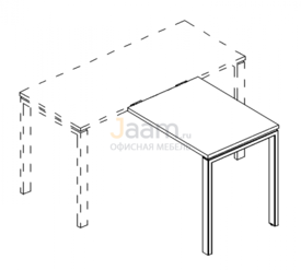 Мебель для персонала Брифинг-приставка на металлокаркасе UNO Б1 073 БП