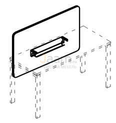 Мебель для персонала Экран настольный фронтальный тканевый с мягким наполнителем с кабель-каналом для стола 140  А4 Б 857