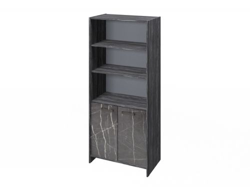Шкаф для документов Festus FB-672.G 800x460x1861 (Древесина Графит/Камень Пьетра Гриджиа черный)