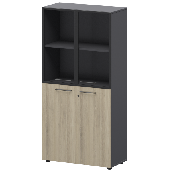 Шкаф высокий комб. Кортез СМШ48.28F.28RS 792x380x1595 (Кронберг/Графит)