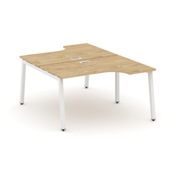 Рабочая станция эргономичная SN-5A.DRPA-011 (1380х1432/1992х750) (Тиквуд Светлый/Металл Белый)