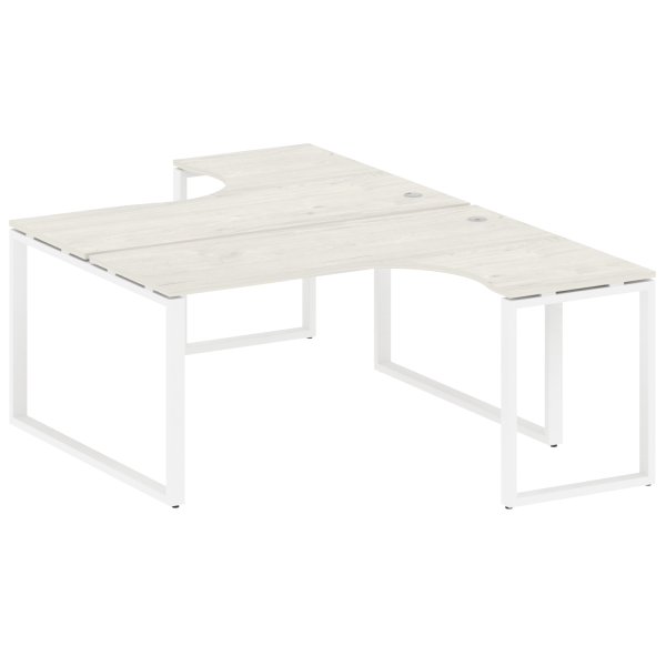Рабочая станция криволинейная Metal System Style БО.РАС-СА-2.4 1600x2435x750 (Дуб Наварра/Белый металл)