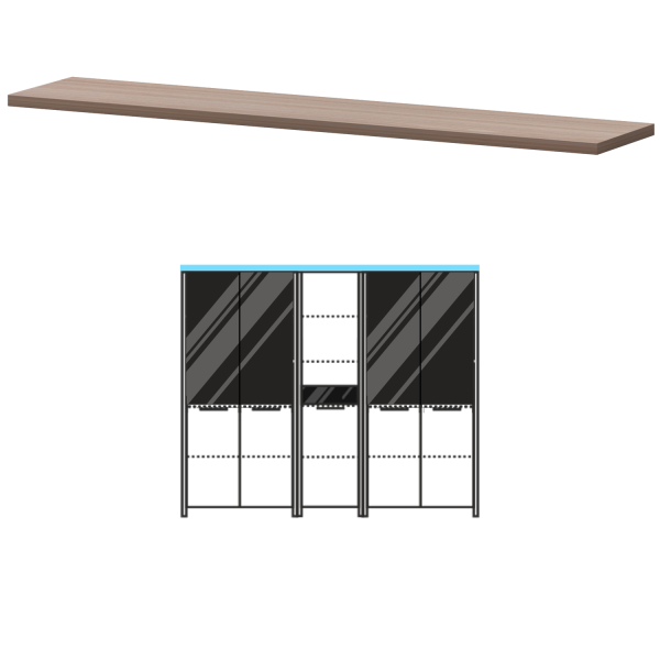 Топ Акцент КТ-75.38 2180x441x38 (Темный шимо)