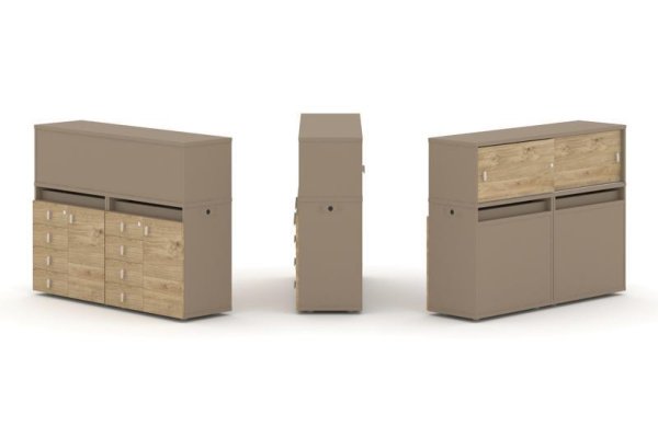 Тумба двойная + низкая надставка ES.NB.2N-4 (1500х410х1135)