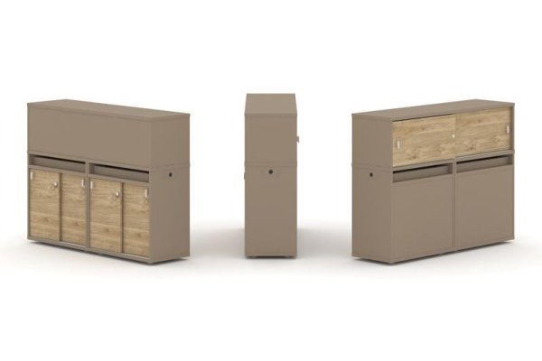Тумба двойная + низкая надставка ES.NB.2N-6 (1500х410х1135)