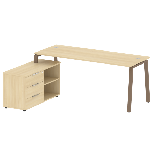 Рабочая станция с тумбой на А-образном м/к Metal System Style БА.РС-СТС-2.5 (L) 1900x1520x750