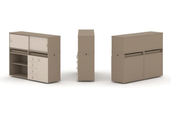 Тумба двойная + низкая надставка ES.NB.2N-8 (1500х410х1135)