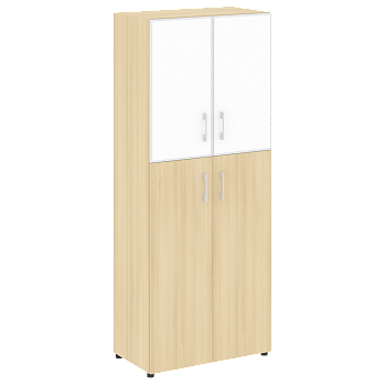 Шкаф для документов со стеклом белым LT.ST-1.7 R White