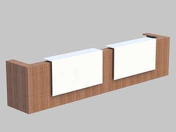 Композиция из 2 прямых и 2 угловых модулей, верхний модуль лакировка Z2 Z2C20 L 4050x880x1130