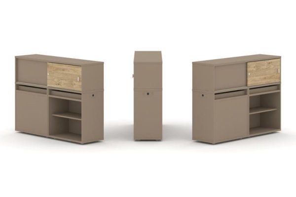 Тумба двойная + низкая надставка ES.NB.2N-13 (1500х410х1135)
