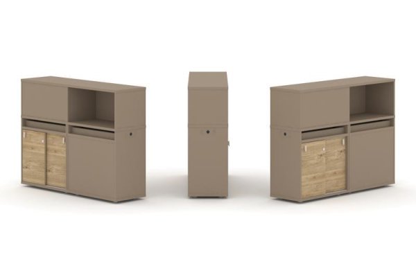 Тумба двойная + низкая надставка ES.NB.2N-19 (1500х410х1135)