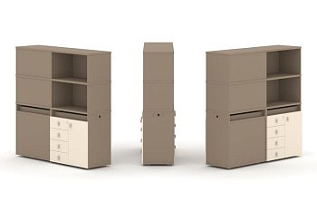 Тумба двойная + высокая надставка ES.NB.2V-18 (1500х410х1520)