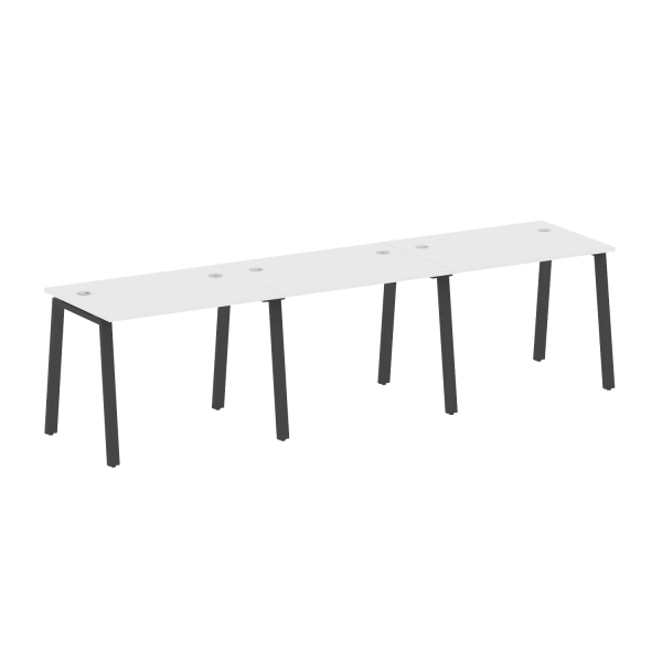 Рабочая станция на 3 рабочих места на А-образном м/к Metal System Style БА.СМ-3.1 3000x720x750