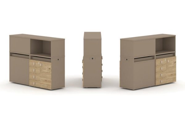 Тумба двойная + низкая надставка ES.NB.2N-15 (1500х410х1135)