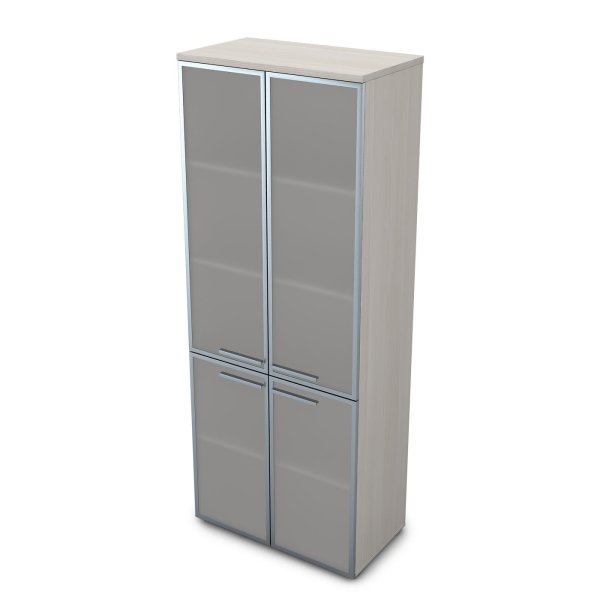 9Ш.005.16 Шкаф высокий со стеклом (800x450x2045) (Ivory)