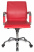 Кресло руководителя CH-993-Low красный эко.кожа низк.спин. крестов. металл хром