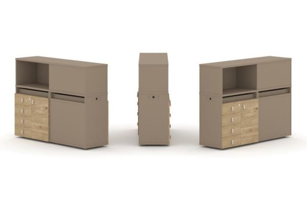 Тумба двойная + низкая надставка ES.NB.2N-16 (1500х410х1135)