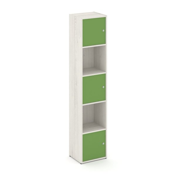 Стеллаж Locker Plus LK.K-007 408x350x1983 (Дуб Наварра | Зеленый)