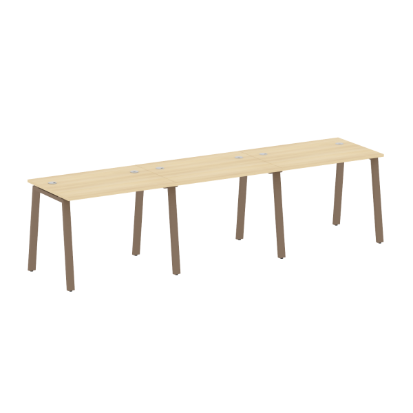 Рабочая станция на 3 рабочих места на А-образном м/к Metal System Style БА.СМ-3.1 3000x720x750