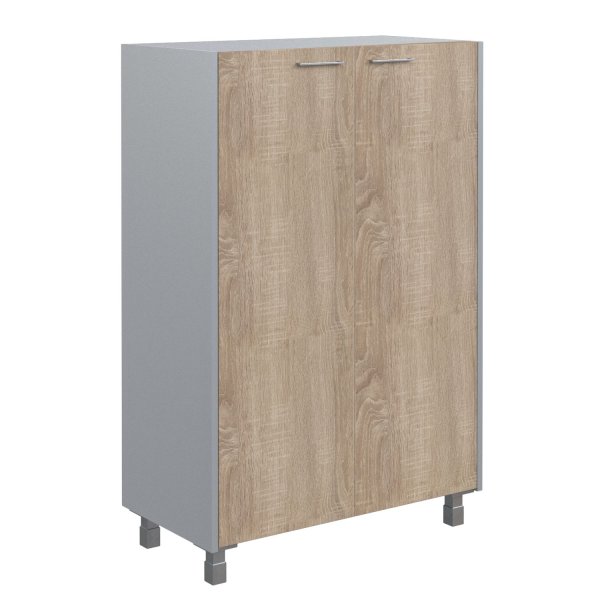 Шкаф с глухими средними дверьми Offix-new OMC 87.1 874x450x1329 (Дуб Сонома светлый/металлик)