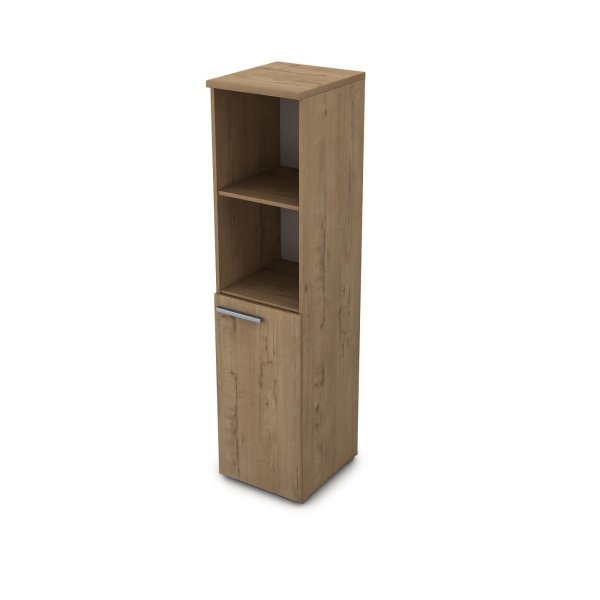 9П.004.4 Пенал с открытой полкой (400x450x1645) (Teakwood)