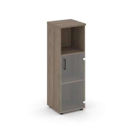 Шкаф средний узкий SN.STU.E-202(R) (400х400х1203) (Вяз Благородный/Прозрачный)