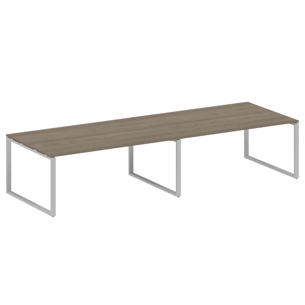 Переговорный стол 2 столешницы Metal System Style БО.ПРГ-2.5 3600x1235x750 (Вяз/Серый металл)