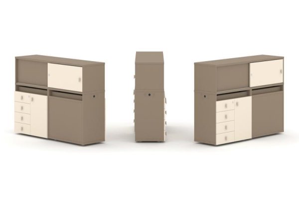 Тумба двойная + низкая надставка ES.NB.2N-17 (1500х410х1135)
