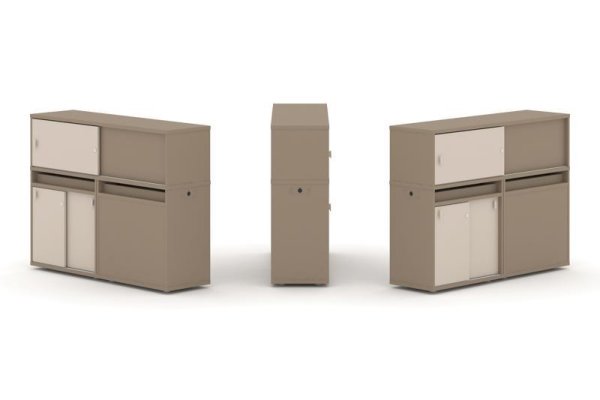 Тумба двойная + низкая надставка ES.NB.2N-22 (1500х410х1135)