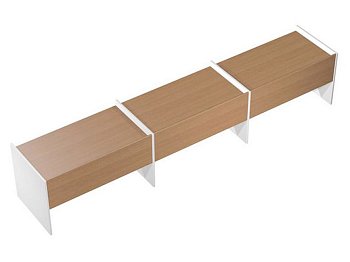 Рабочая станция на опорах ДСП (3х120) Profiquadro КВ 1204-3 БВ 3700x806x835