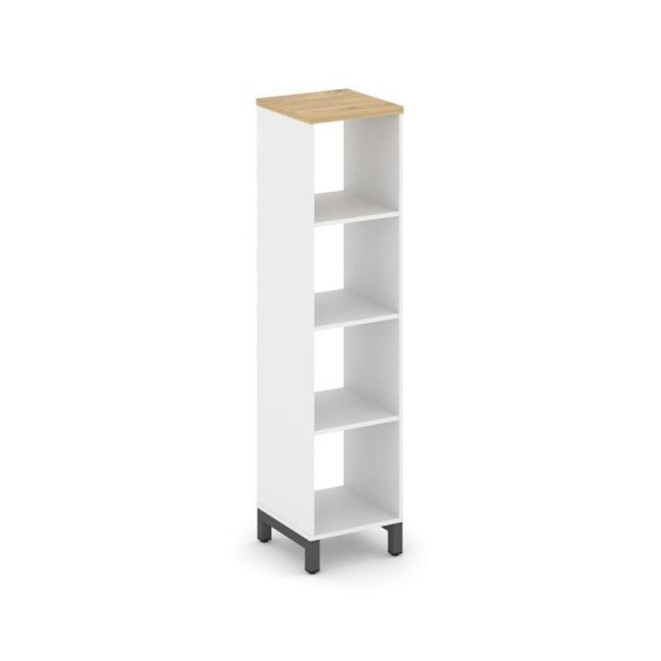 Каркас стеллажа 4 яруса SN.KS-410 (387х400х1615) (Белый/Тиквуд Светлый/Металл Антрацит)