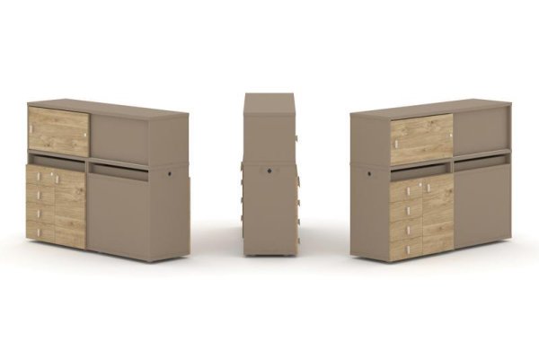 Тумба двойная + низкая надставка ES.NB.2N-18 (1500х410х1135)