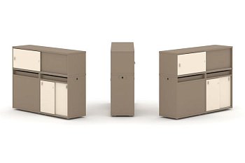 Тумба двойная + низкая надставка ES.NB.2N-22 (1500х410х1135)