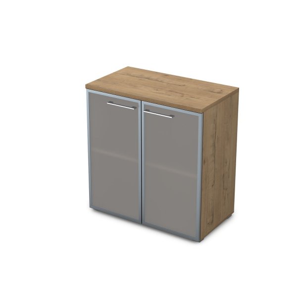 Шкаф низкий со стеклом Gloss line 9НШ.023.3 800x450x845 (Teakwood)
