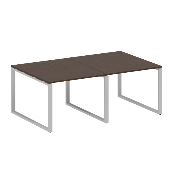 Переговорный стол 2 столешницы Metal System Style БО.ПРГ-2.1 2000x1235x750 (Венге Цаво/Серый металл)