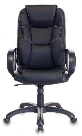Кресло руководителя CH-839 черный Leather Black эко.кожа крестов. пластик (Черный)