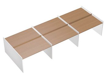 Рабочая станция на опорах ДСП (6х140) Profiquadro КВ 1405-3 БВ 4300x1570x835