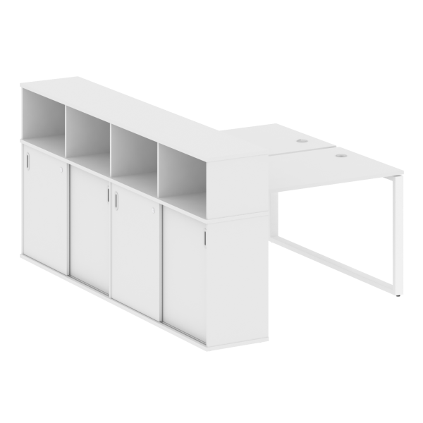 Рабочая станция с шкафом-купе на О-образном м/к Metal System Style БО.РС-СШК-4.2 Т 1610x2332x1098
