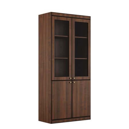 Шкаф стекл.2 ств. Capital P CPT17500 900x400x2000 (Тёмный орех)