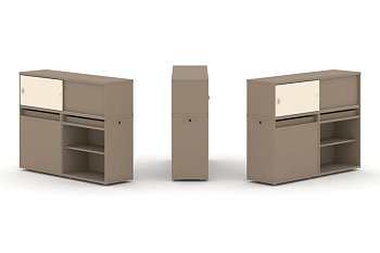 Тумба двойная + низкая надставка ES.NB.2N-14 (1500х410х1135)