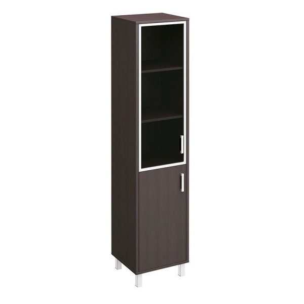 Шкаф для документов левый двери секло в раме + ДСП Борн B 431-813 480x450x2074 (Венге)