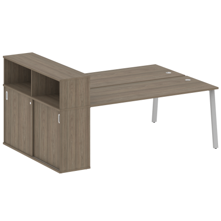 Рабочая станция с шкафом-купе на А-образном м/к Metal System Style БА.РС-СШК-2.5 Т 2210x1475x1098