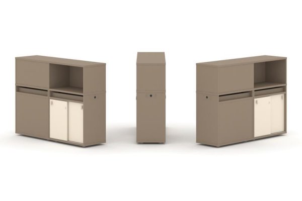 Тумба двойная + низкая надставка ES.NB.2N-19 (1500х410х1135)