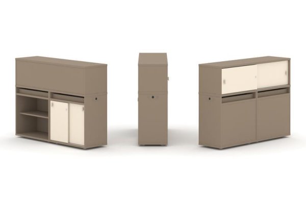 Тумба двойная + низкая надставка ES.NB.2N-10 (1500х410х1135)