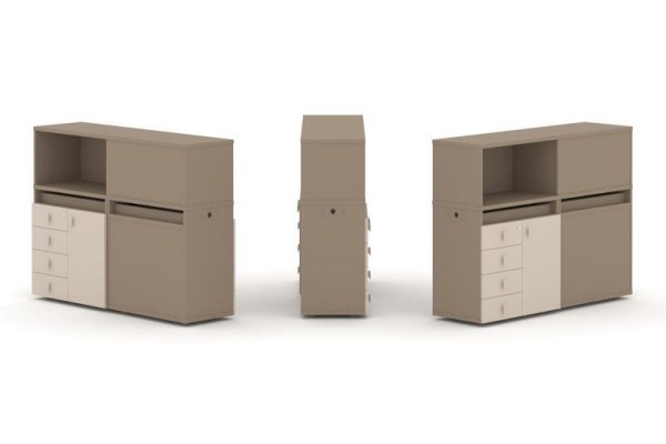 Тумба двойная + низкая надставка ES.NB.2N-16 (1500х410х1135)