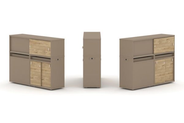 Тумба двойная + низкая надставка ES.NB.2N-21 (1500х410х1135)