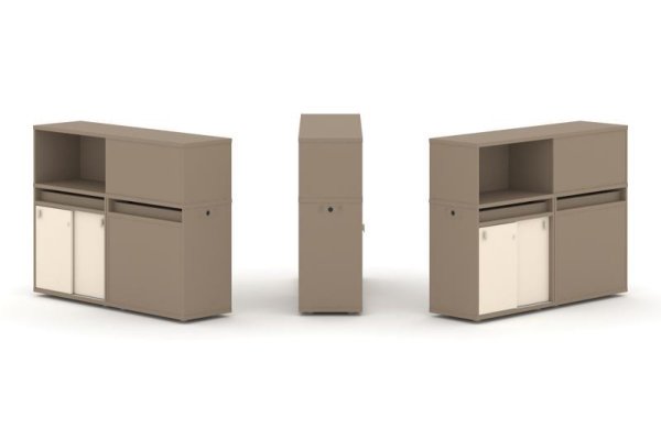 Тумба двойная + низкая надставка ES.NB.2N-20 (1500х410х1135)